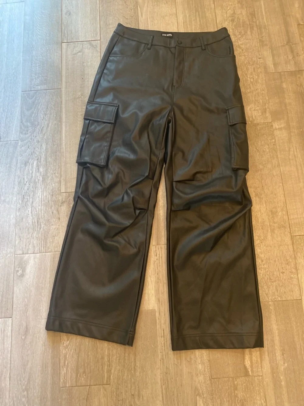 Steve Madden imitation leather cargo pants